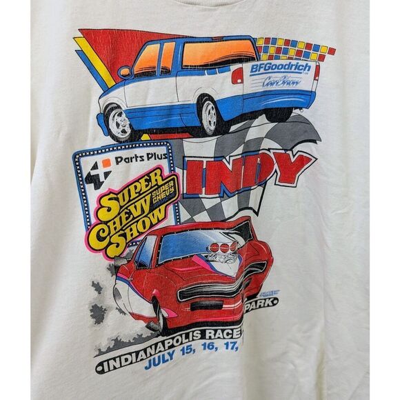 Vintage Mens Graphic T Shirt XL Super Chevy Car Show 90s Single Stitch - Picture 1 of 8